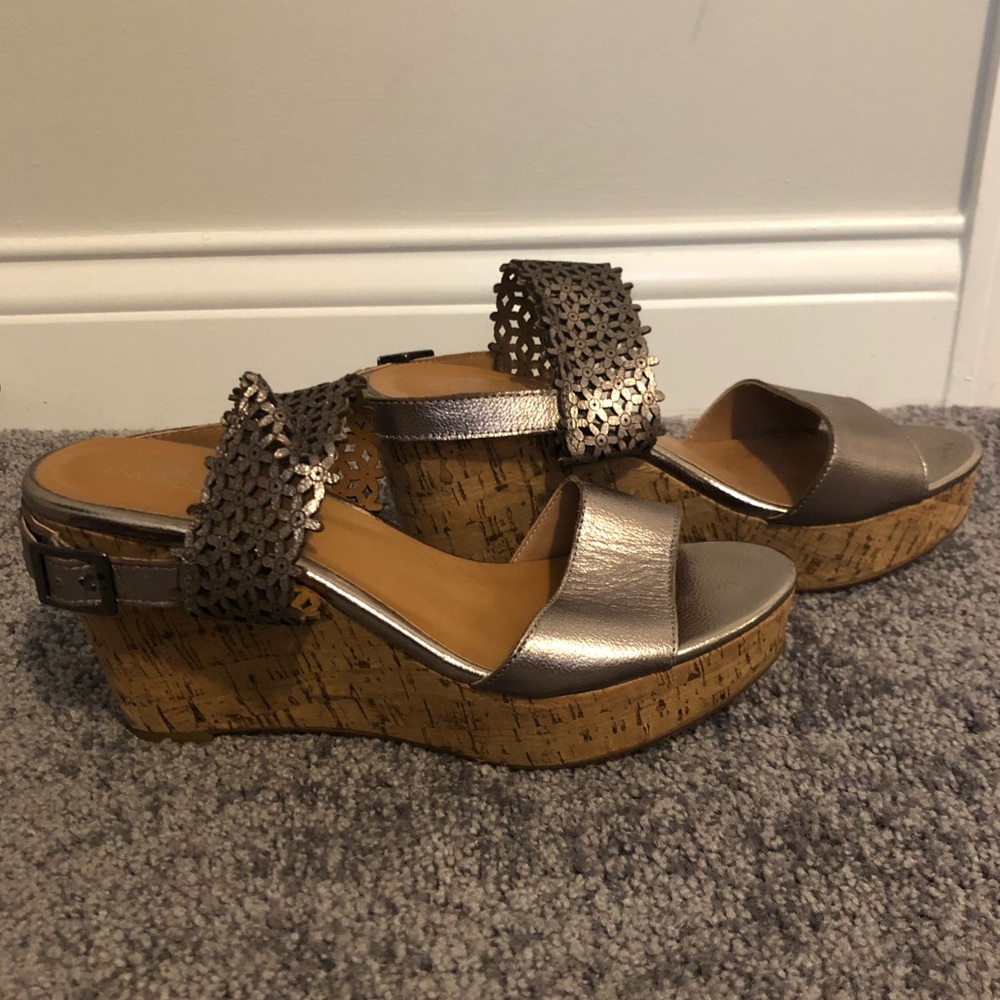 CASLON | Bronze Leather Cork Wedge
